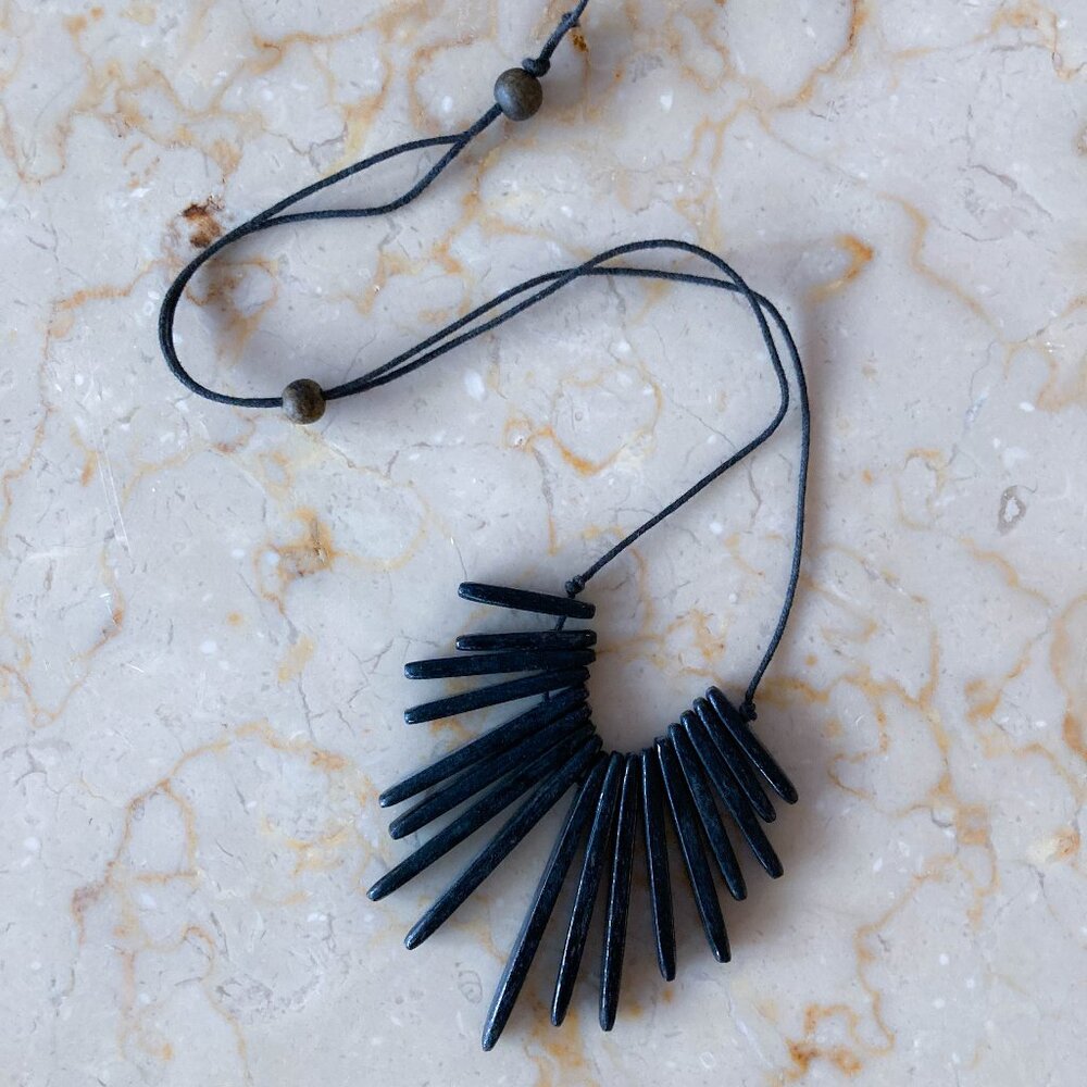 Wooden Spike Statement Necklace